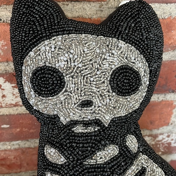 Spooky nights cat beaded pillow NWT Sparkly cat pumpkin by Bella Lux I must have - Picture 6 of 10